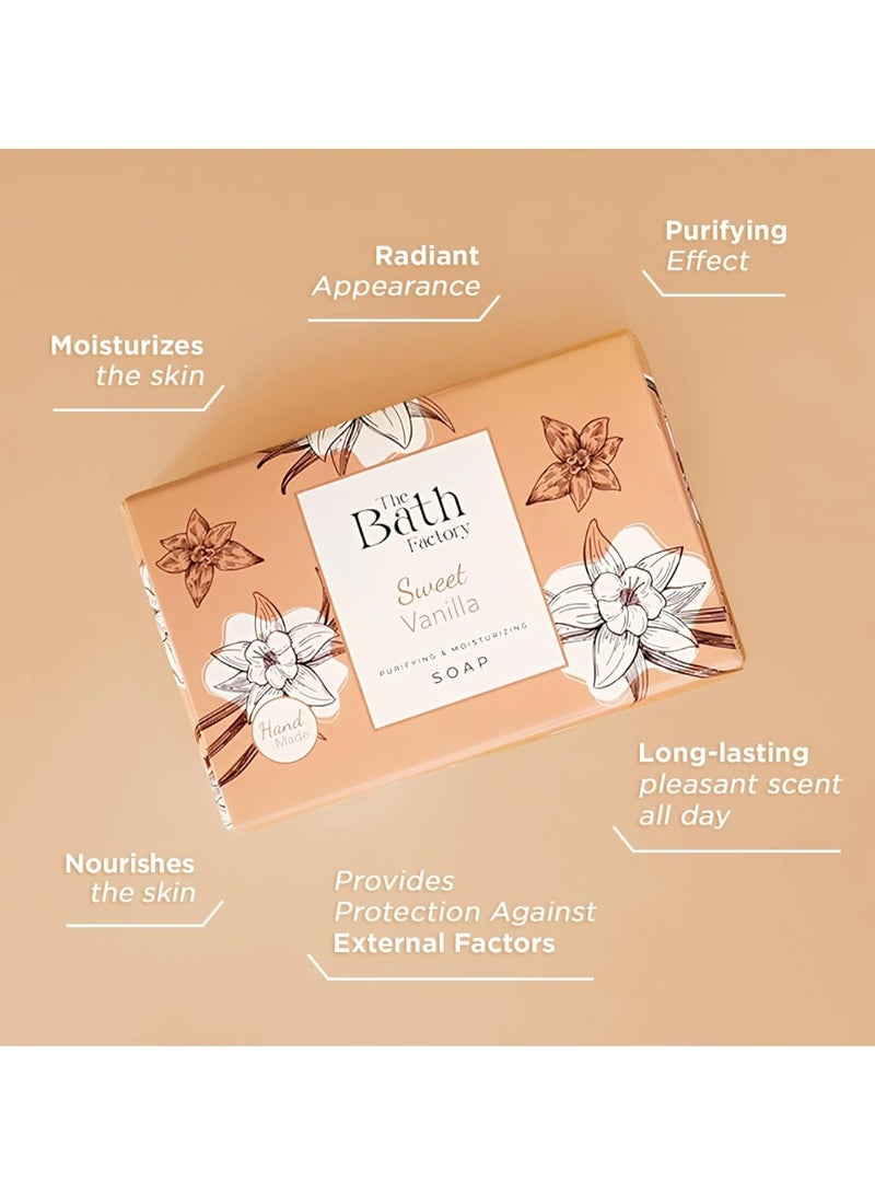 The Bath Factory Sweet Vanilla Soap, 80 g – Nourishing Cleanser for Soft and Moisturised Skin - Image 2