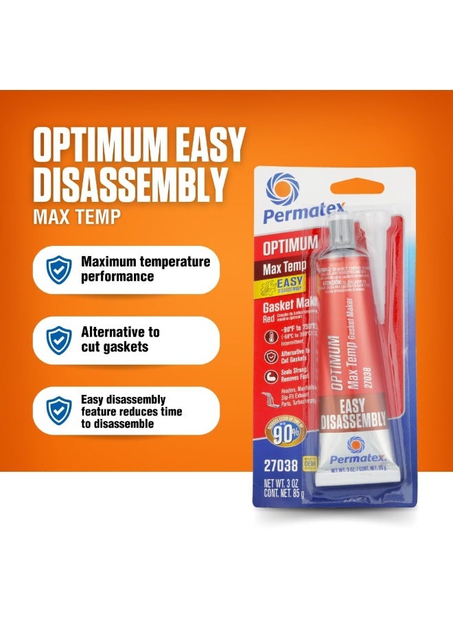 Permatex 27038 Optimum Red High Temperature Gasket Maker 3.35 oz - Image 4