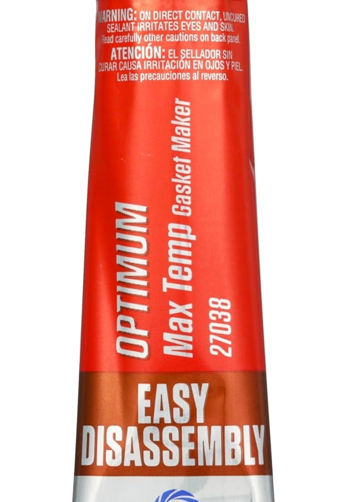 Permatex 27038 Optimum Red High Temperature Gasket Maker 3.35 oz - Image 2