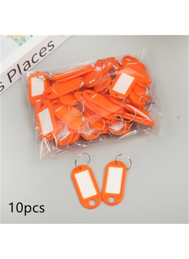 Generic 10pcs Multicolor Plastic Keychain Luggage ID Name Tags Hotel Number Classification Card for Women Men Car Bag Backpack Pendant-Color:I  - Image 1