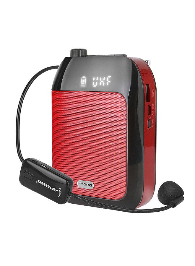 Generic Portable Voice Speaker Amplifier for Teachers with Wireless Microphone Headset Waistband Rechargeable Personal BT Speaker Support Music Recording FM Radio  - Image 1