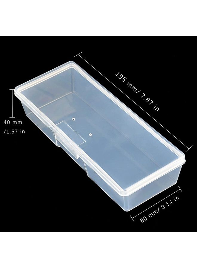Maryton Clear Box Storage Case for Organizing Professional Pedicure Manicure Kit and Nail Supplies, Plastic Box Nail Art Kits Tools Organizer, 4-Count