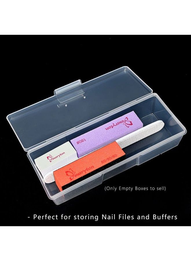 Maryton Clear Box Storage Case for Organizing Professional Pedicure Manicure Kit and Nail Supplies, Plastic Box Nail Art Kits Tools Organizer, 4-Count