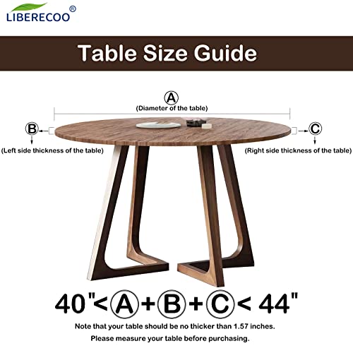 LIBERECOO Round Vinyl Fitted Tablecloth with Flannel Backing Elastic Edge Table Cover Waterproof Stain-Resistant Wipeable Tablcloths Fits 40-44" Round Tables - Image 3