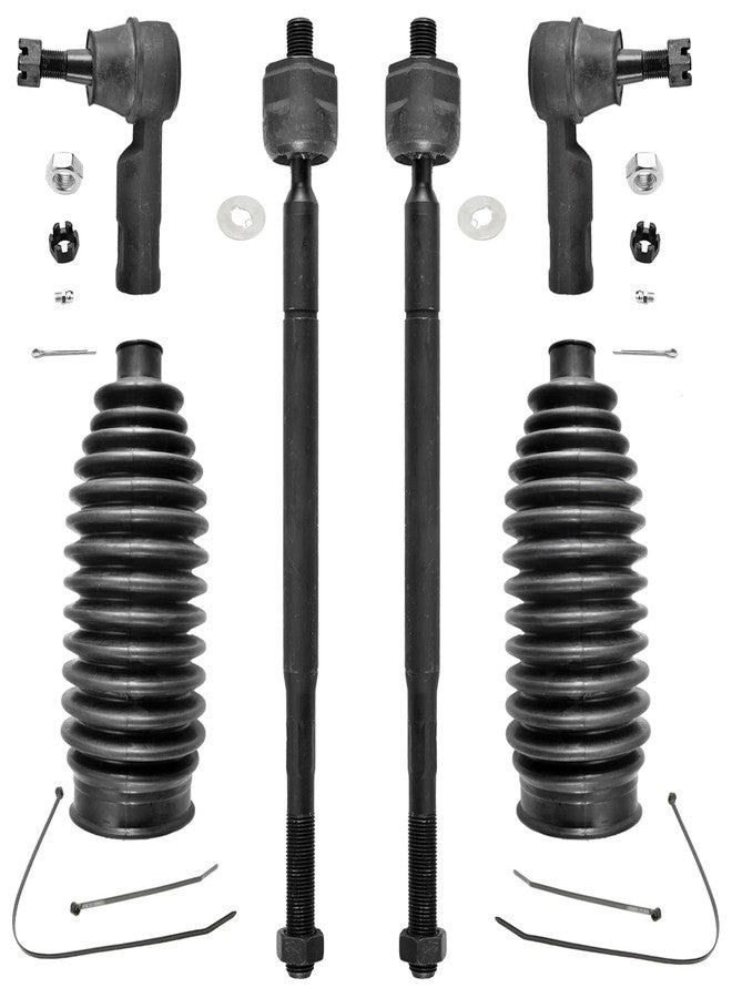 ASTARPRO - 6pcs Front Tie Rod Ends Inner and Outer Complete Kit with Boots Compatible with 1992-2004 Toyota Camry Avalon Sienna Solara & Lexus ES300 - Image 1