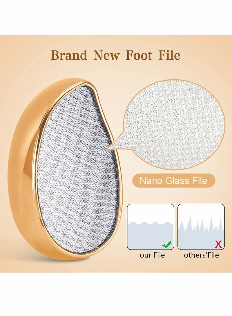 Glass Foot File Callus Remover, Innovative Nano Crystal Feet Scrubber for Travel Use, Portable Pedicure Foot Scraper for Cracked Heel (Normal)
