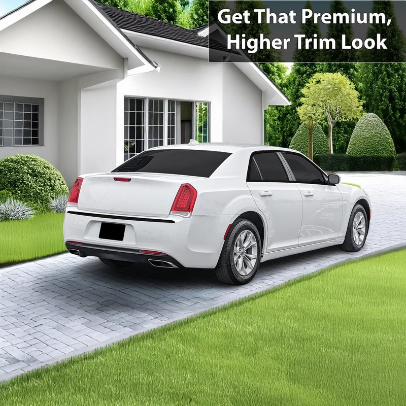 BOGAR TECH DESIGNS Rear Bumper Chrome Delete Overlay Compatible with Chrysler 300 2015-2023, Gloss Black - Image 2