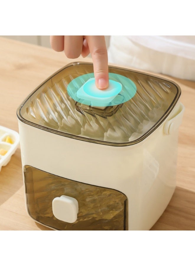 علبة مكعبات الثلج مع غطاء تخزين مربع ، مفتاح واحد بسهولة الافراج عن 48 مكعبات الثلج الصغيرة ، 2 علبة مكعبات الثلج العفن ، مع الحاويات والجليد كماشة - Image 4