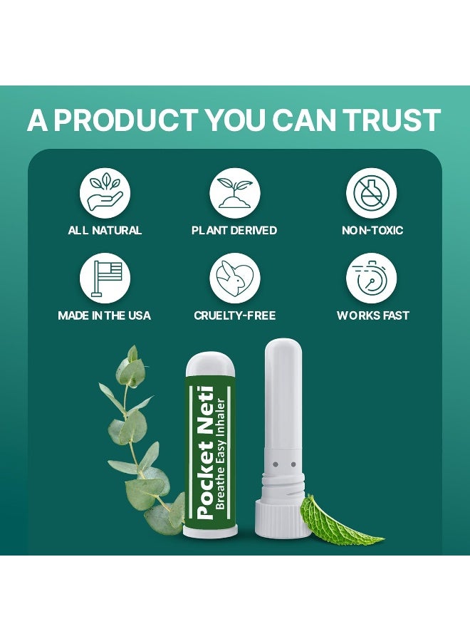 Basic Vigor Pocket Neti Breathe Easy Himalayan Salt Aromatherapy Inhaler 2 Pack With Essential Oils - Image 5