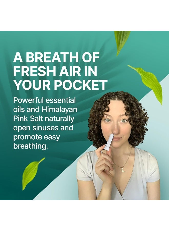 Basic Vigor Pocket Neti Breathe Easy Himalayan Salt Aromatherapy Inhaler 2 Pack With Essential Oils - Image 2