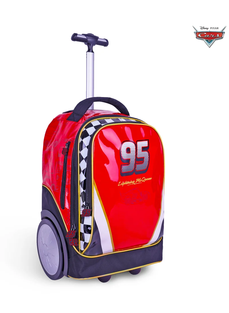 Disney Cars  20 Inch Kids Premium 3-in-1 Trolley School Bag Set - Ergonomic Backpack, Insulated Lunch Bag & Pencil Case,Lightweight, Durable, Students 6+ - Perfect for Travel & School,For Boys