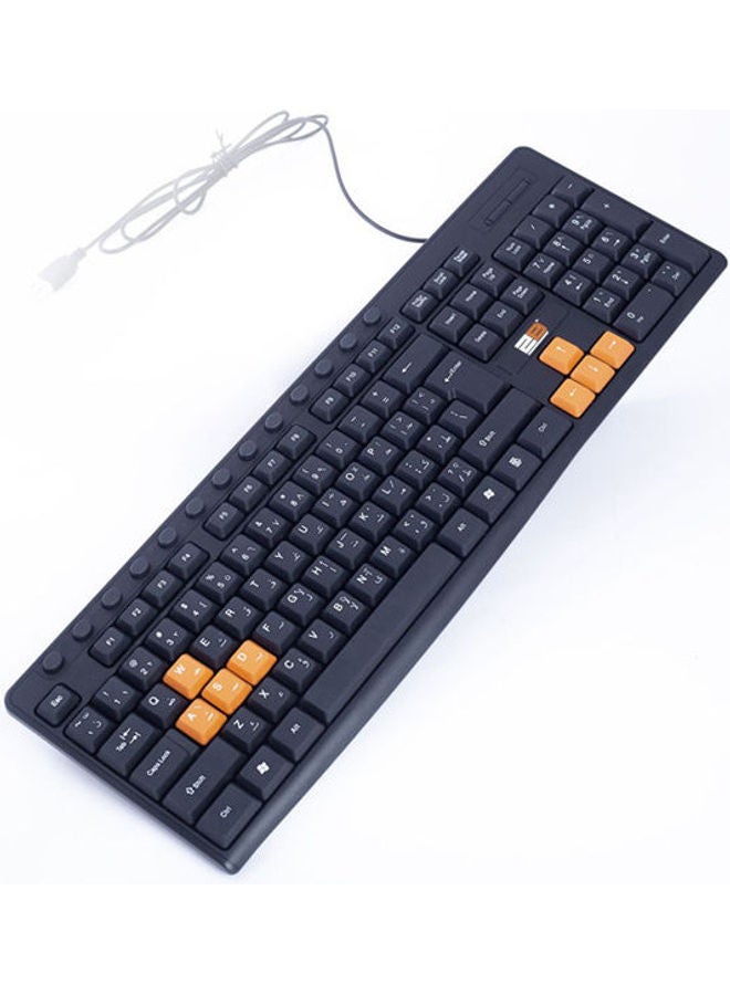 2B Multimedia USB Keyboard with Colored Buttons for Playing Black Wired PC Computer Office Home Use Daily Typing - Image 2