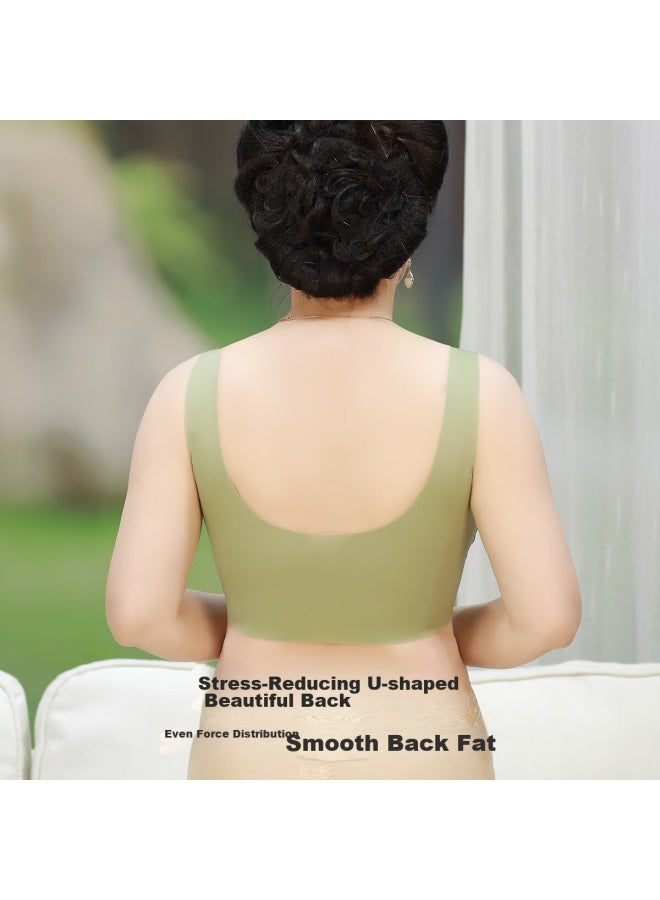 MIIOW Miiow Seamless Push-up Bra For Women, Front Closure, Lift, Middle-aged And Elderly, Wireless, Lace Vest-style Brassiere - Image 5