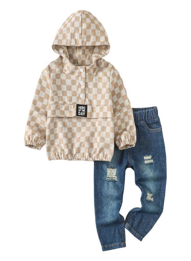 Saeaby 2T Boys Clothes Toddler Baby Boy Clothes Fall Outfits Long Sleeve Hoodies Sweatshirt Denim Pants Set Boys Winter Clothes 2 3 Year Old - Image 1