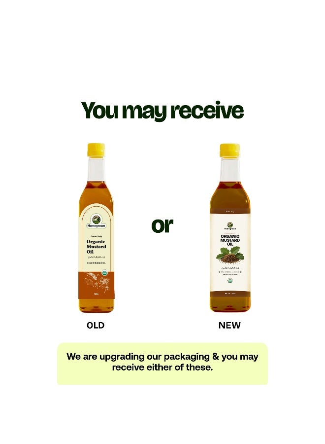 Homegrown Organic Mustard Oil – Cold-Pressed for High-Heat Cooking & Antibacterial Properties 1 litre - Image 4