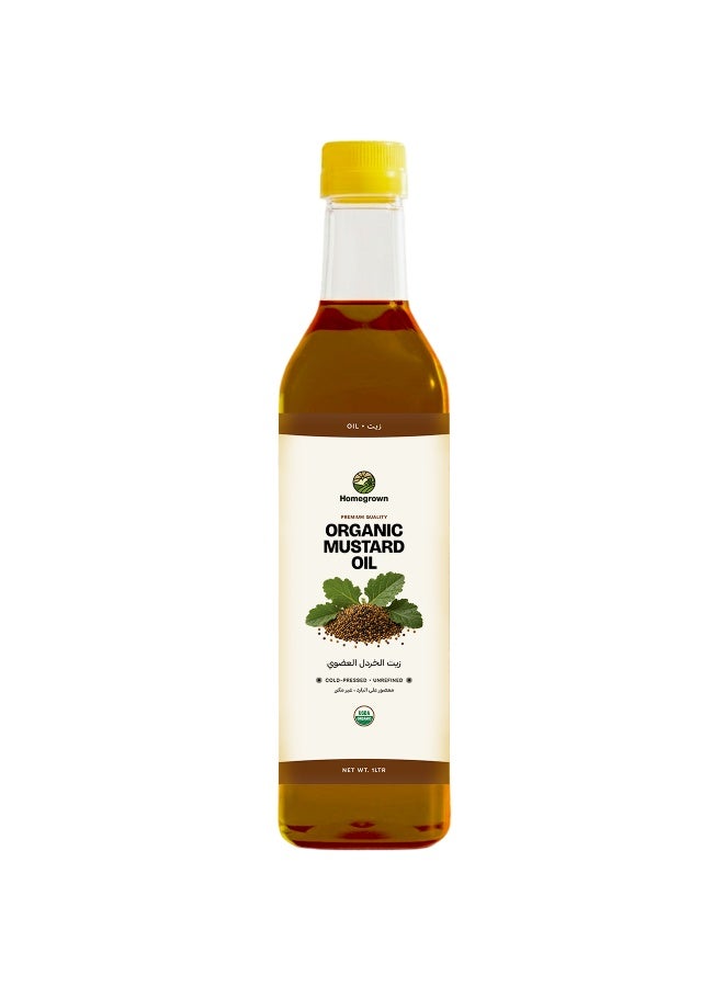 Homegrown Organic Mustard Oil – Cold-Pressed for High-Heat Cooking & Antibacterial Properties 1 litre - Image 1
