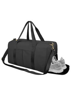MahMir Gym Bag with Shoes Compartment Sports Bag with Waterproof Pocket for Wet Towels, Travel Duffel Bag for Men and Women by MahMir Black  - Image 1