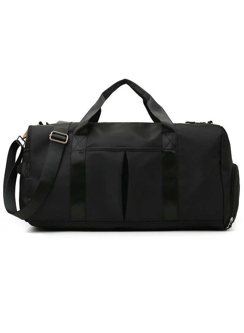 MahMir Gym Bag with Shoes Compartment Sports Bag with Waterproof Pocket for Wet Towels, Travel Duffel Bag for Men and Women by MahMir Black