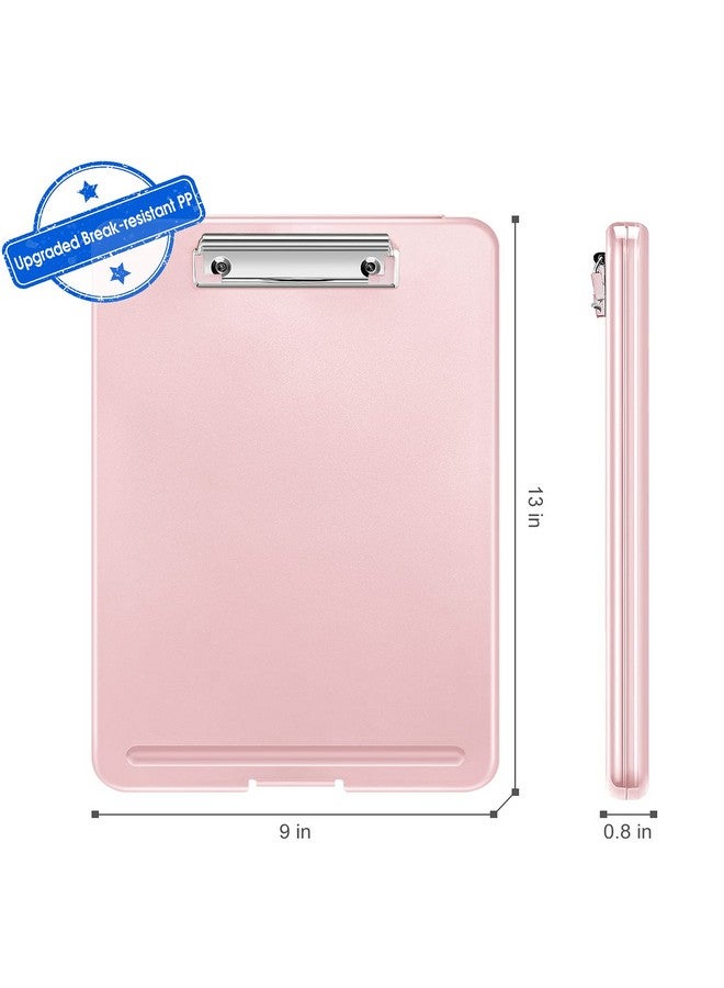 SITHON Nursing Clipboard With Storage Heavy Duty Portable Writing Clipboard With Compartment Organizer For Nurse Doctor Medical Professionals Teachers Students Sales Coach School Office (Pink) - Image 2