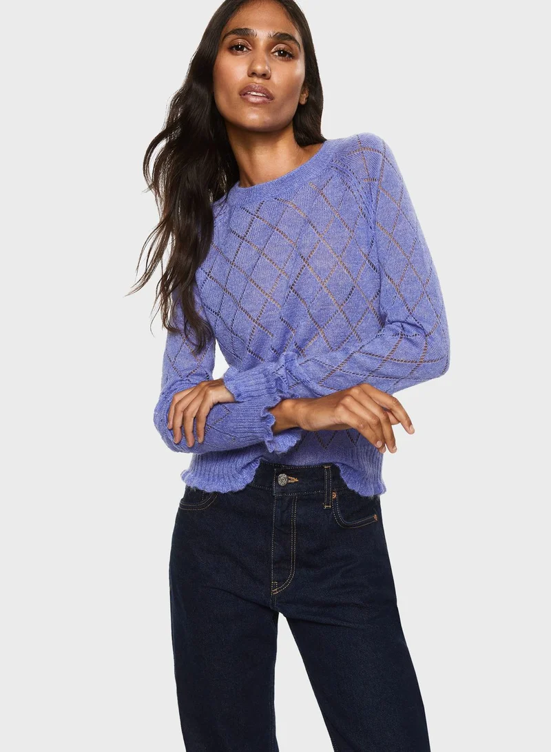 MANGO Openwork Knitted Sweater