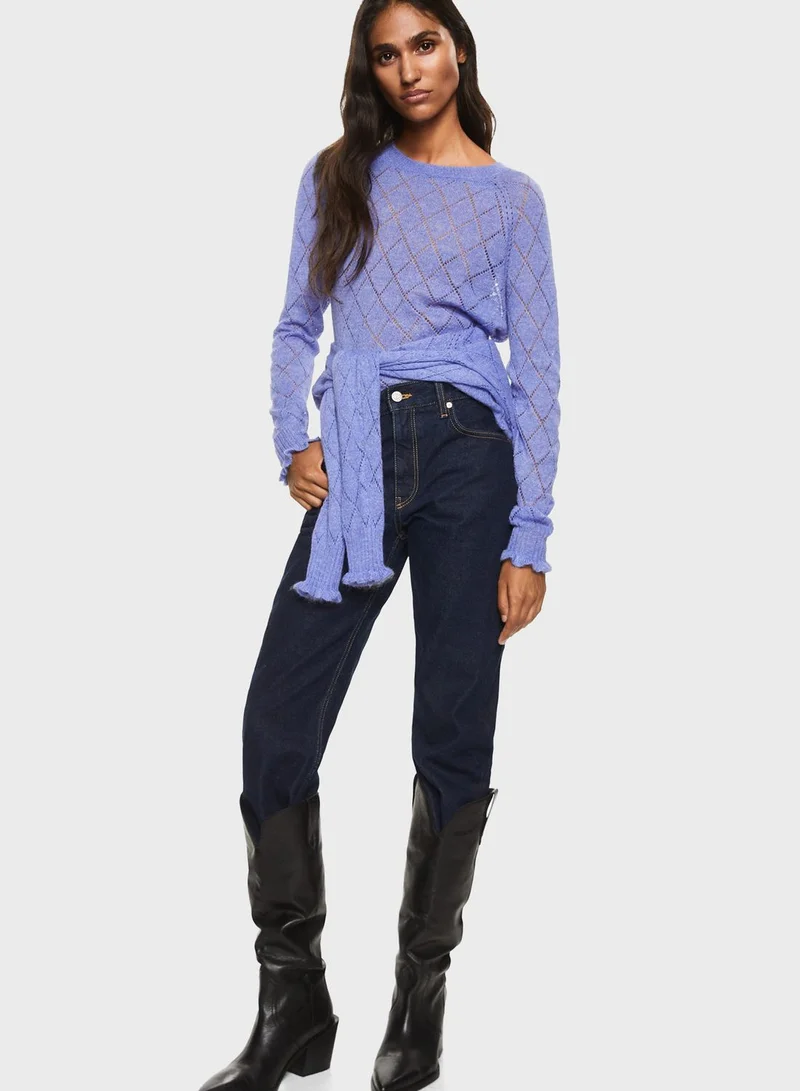 MANGO Openwork Knitted Sweater