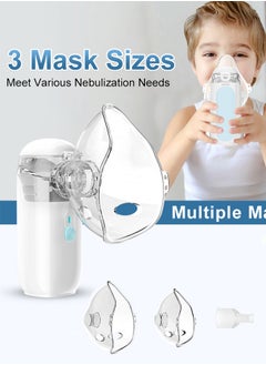 VINSOC Ultrasonic Mesh Nebulizer for children Men Women Mini Handheld Portable Steam Humidifier for home and travel White  - Image 5