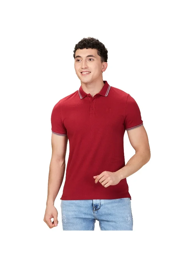 Being Human Mens Marron Polo Collar Short Sleeve Polo T-Shirt