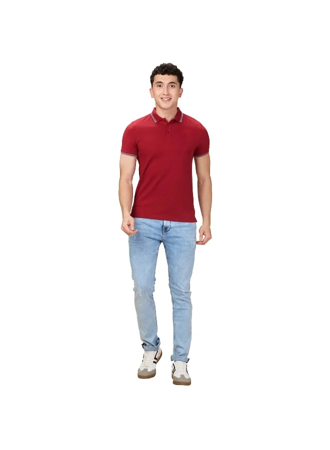 Being Human Mens Marron Polo Collar Short Sleeve Polo T-Shirt