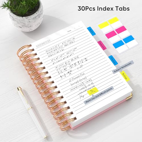 MSTONAL Lined Spiral Journal Notebook for Women Men, Medium A5 300 Pages, College Ruled Hardcover Notebooks for Work and Note Taking, Journals for Writing - Pink - Image 4
