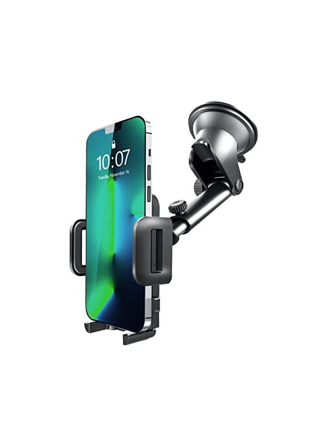GVTECH Car Phone Holder, Dashboard Windscreen Car Phone Mount, Universal Car Cradle 360° Rotatable Extendable Arm One Button Release stand for iPhone13 12 11 Pro Max XS Xr X 8 7 Plus, Samsung - Image 2