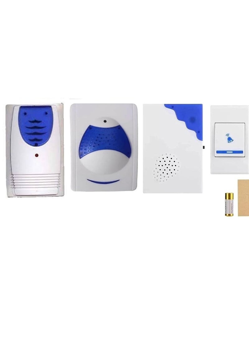 جرس باب 36 نغمة مرسل واحد وعدد 3 مستقبل ، ابيض