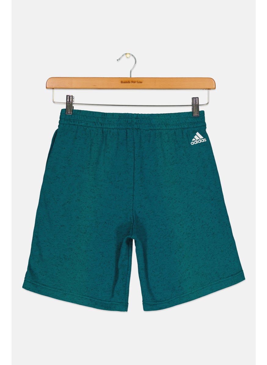 Adidas Kids Boy Brand Logo Training Shorts, Teal Green  - Image 2