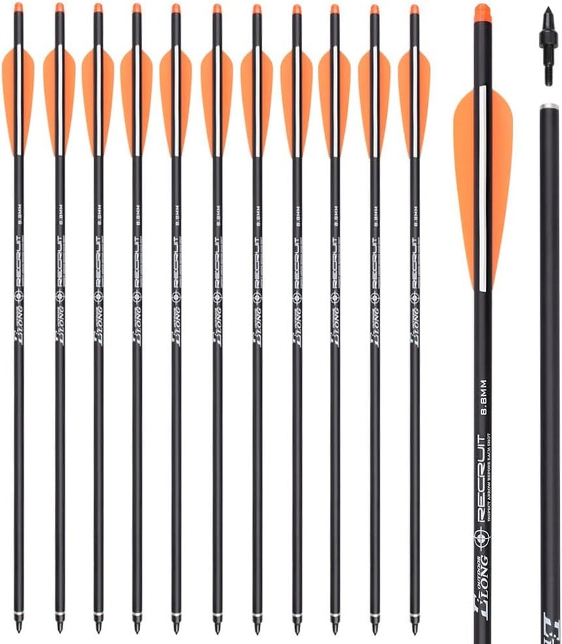 TY Archery Carbon Crossbow Bolts 16 18 20 Inch Hunting Archery Arrows with 4" Vanes Replaced Arrowhead Tip (Pack of 12) - Image 3