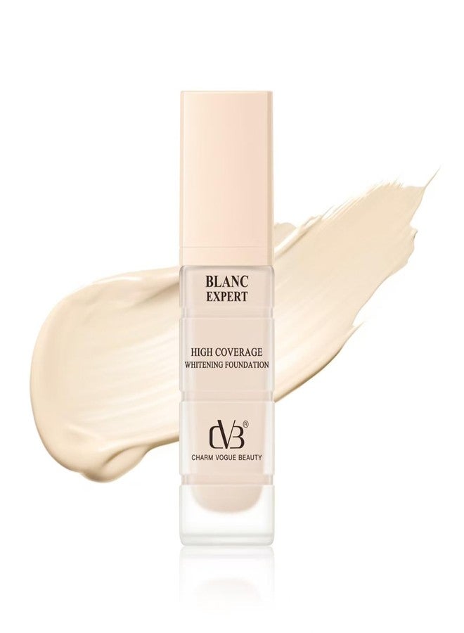 CVB C268 Blanc Expert High Coverage Whitening Foundation | 45ml Full Coverage Liquid Base for Indian Skin Tone | Long-Lasting, Brightening & Smooth Matte Finish (WHITE IVORY) - Image 1