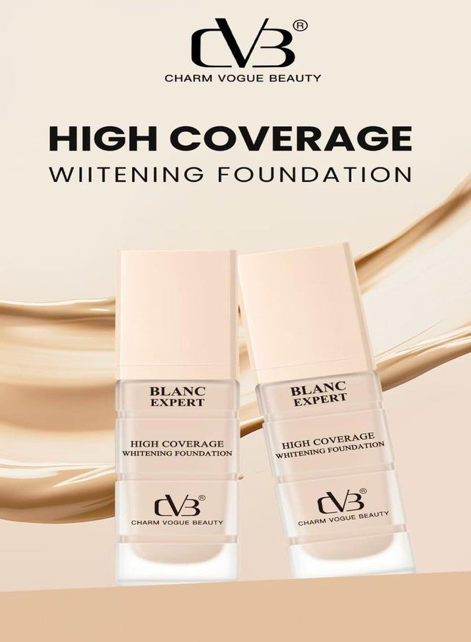 CVB C268 Blanc Expert High Coverage Whitening Foundation | 45ml Full Coverage Liquid Base for Indian Skin Tone | Long-Lasting, Brightening & Smooth Matte Finish (WHITE IVORY) - Image 4