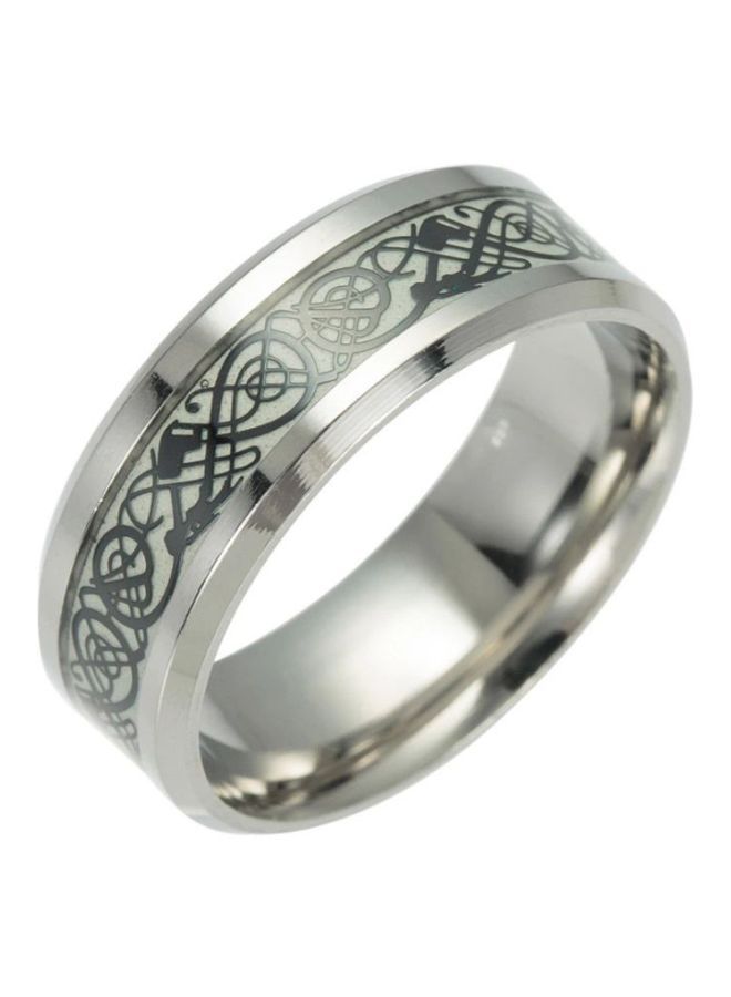 NIBEMINENT Titanium Steel Dragon Textured Fluorescent Ring - Image 1