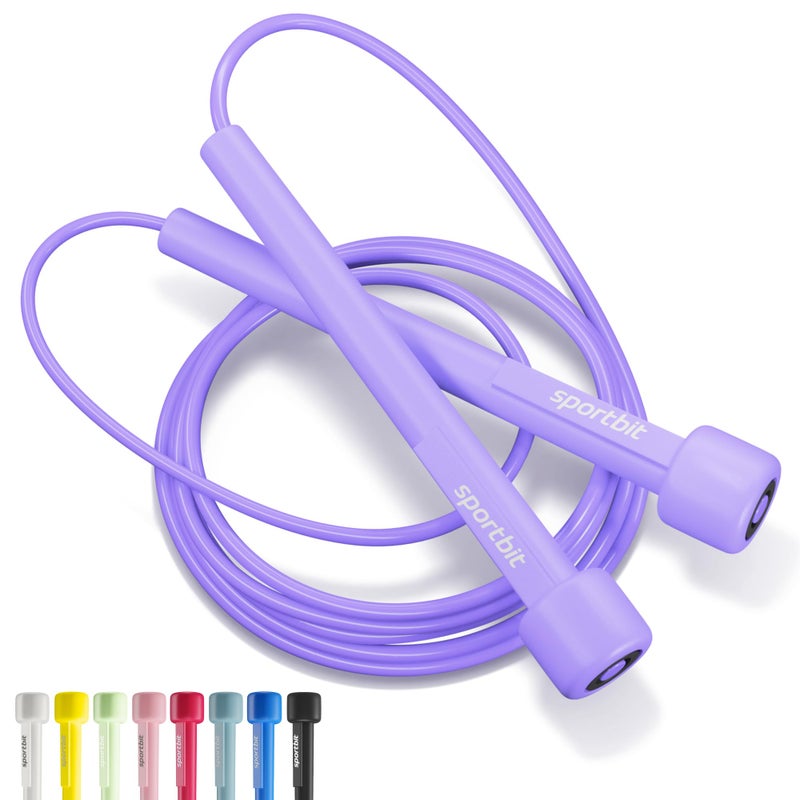 SPORTBIT Adjustable Jump Rope for Fitness and Exercise â€“ Skipping Rope for Cardio, Boxing, and Weight Loss â€“ Speed Rope perfect for Men & Women â€“ Purple - Image 1