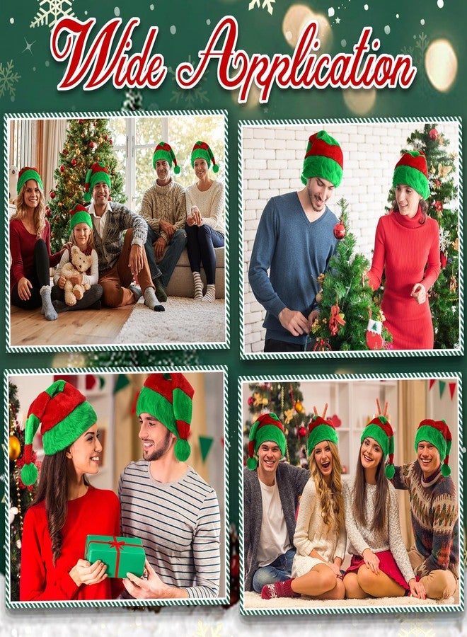 Kenning 4 Pcs Christmas Elf Santa Hat for Adults Red and Green Sant Hat for Unisex Adults Xmas New Year Festive Holiday Party(Red, Green) - Image 4