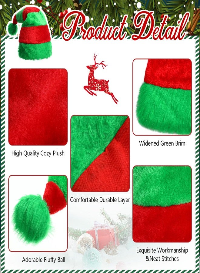 Kenning 4 Pcs Christmas Elf Santa Hat for Adults Red and Green Sant Hat for Unisex Adults Xmas New Year Festive Holiday Party(Red, Green) - Image 3