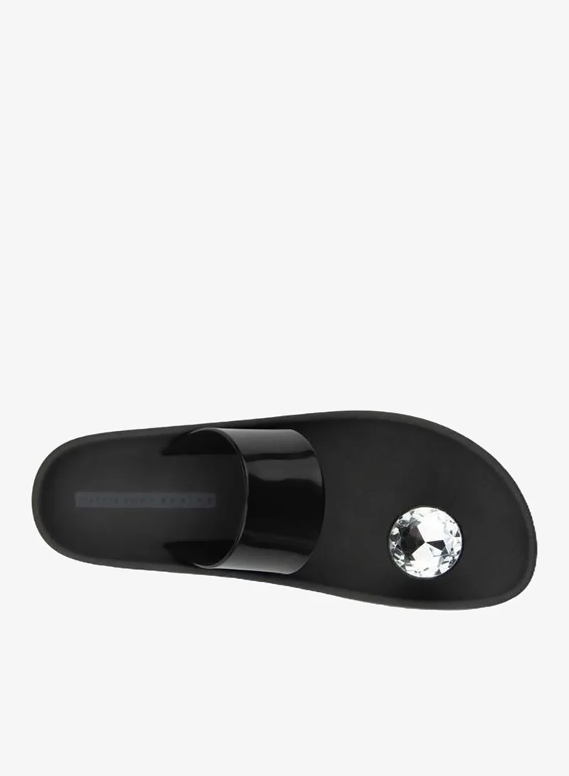 Voices Black-Black-Cristal Smooth Sunset Women'S Anti Slip Sole  Single Strap Sandals - Black for Women | Best Price UAE