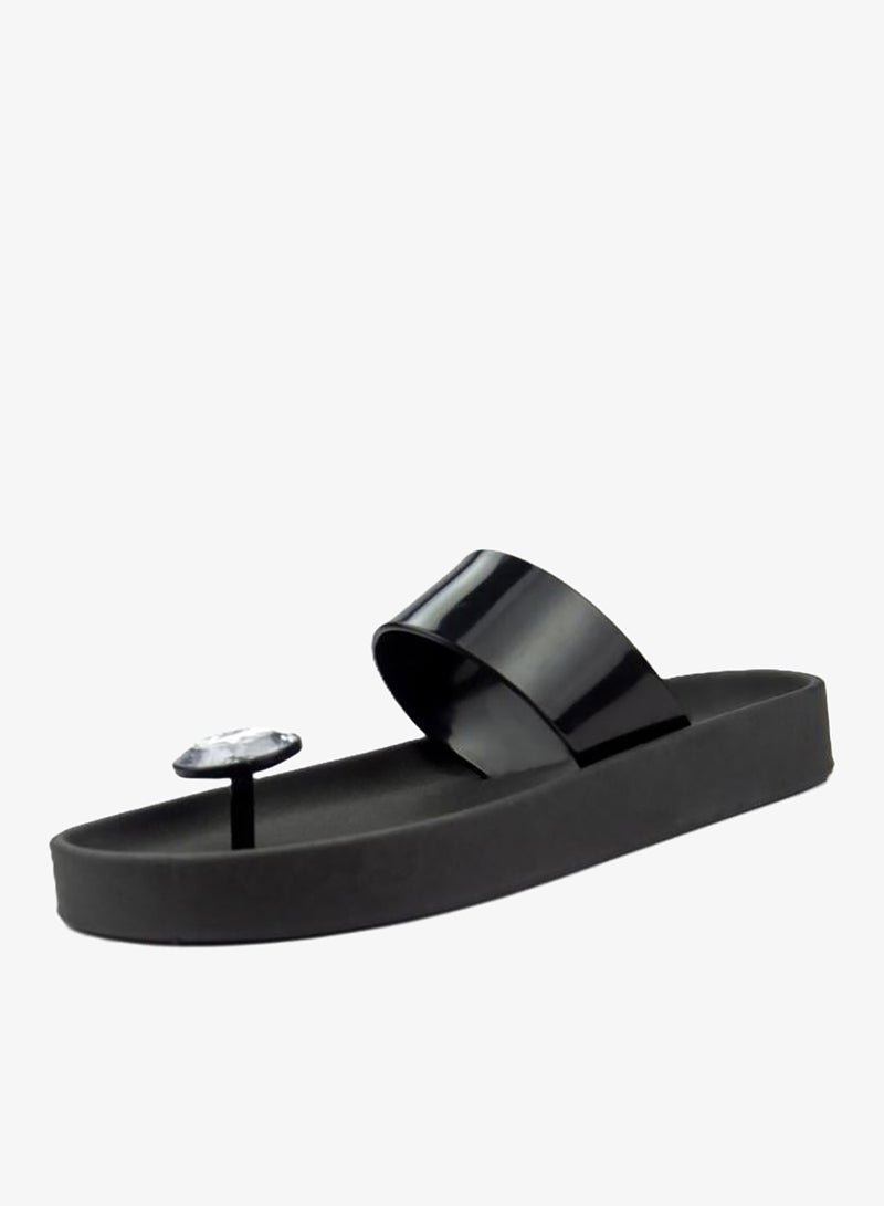 Voices Smooth Sunset Women'S Anti Slip Sole  Single Strap Sandals - Black - Image 3