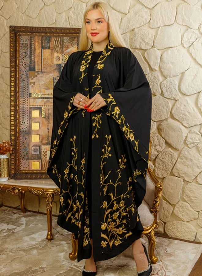 زمرد قفطان دبي حرير سوفت  - Image 4
