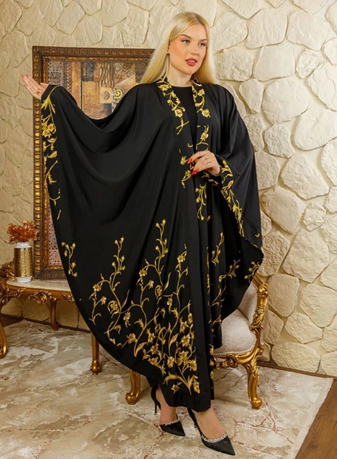 زمرد قفطان دبي حرير سوفت  - Image 3