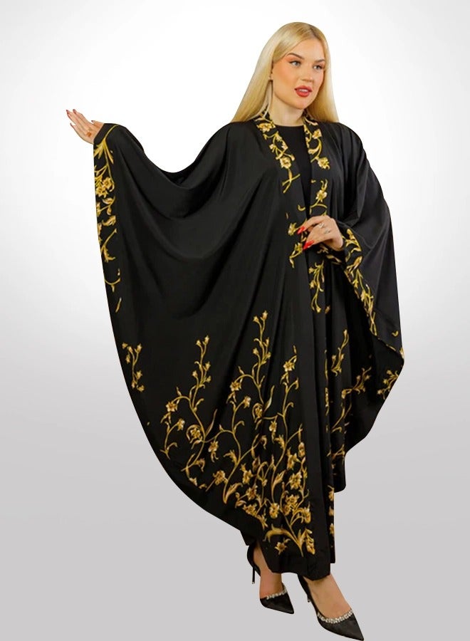 زمرد قفطان دبي حرير سوفت  - Image 1