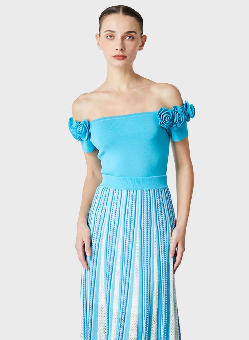 فيمي9 بلوزة بحمالات بتطريز زهري - Image 3