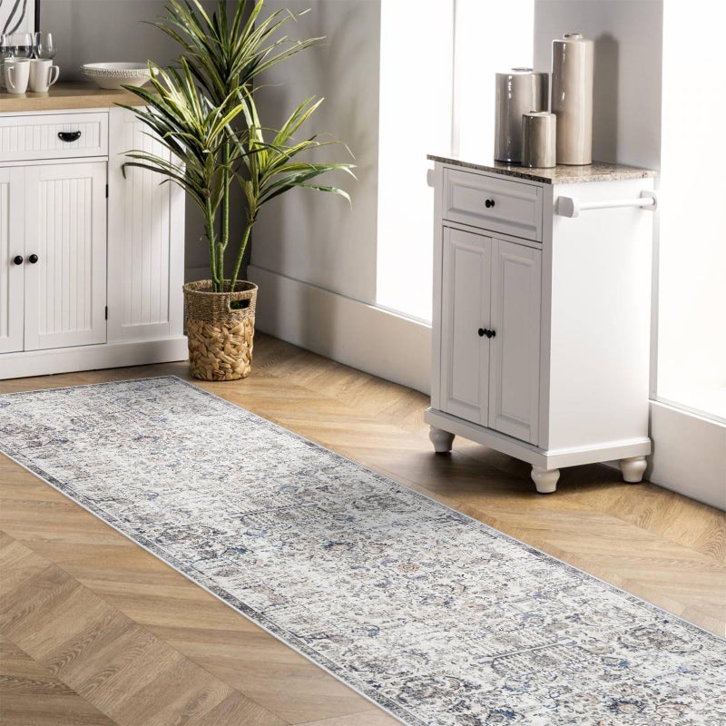 RUUGME Hallway Washable Runner Rug - 2'6x12 Kitchen Runner Rugs with Non Slip Backing Indoor Farmhouse Carpets for Living Room Bedroom Vintage Distressed Mat Floor Decoration Carpet (2'6''x12', Brown) - Image 4
