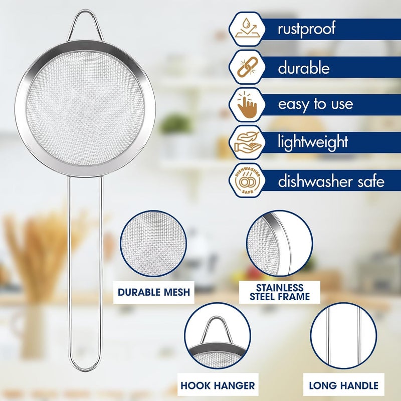 KETAR Fine Mesh Strainer With Handle - 3.3"" Tea Strainers For Loose Tea Leaf Strainer Coffee Strainers Fine Mesh Stainless Steel Tea Strainer - Tea Infuser Stainless Steel Strainer With Handle - Image 4