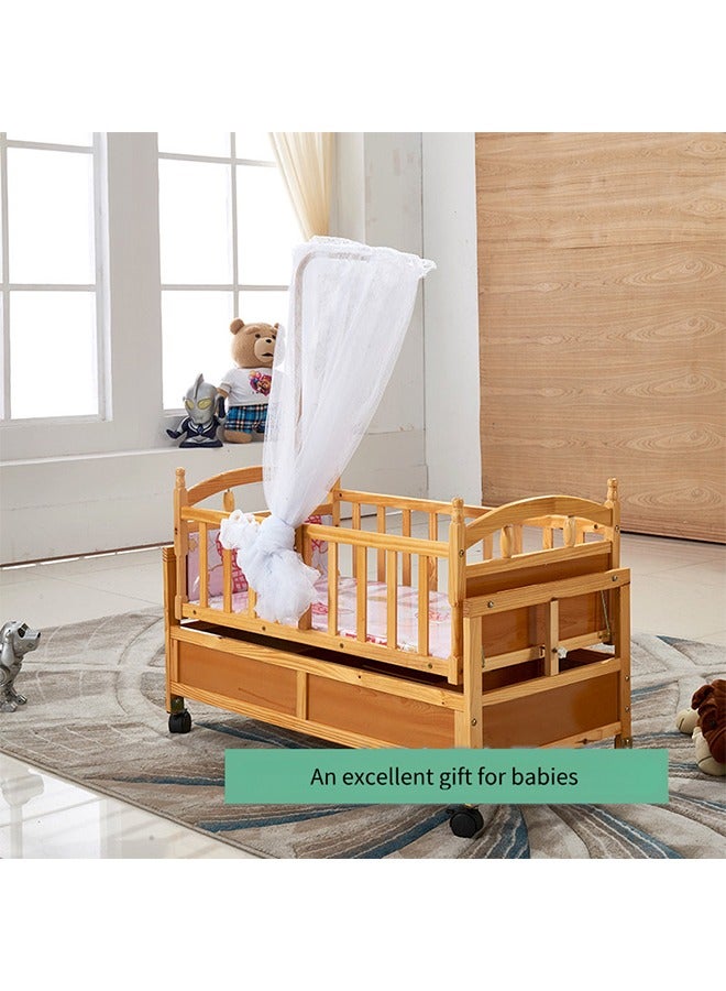 بيوينتي سرير طفل خشبي مع خزانة الملابس ومساندات الذراع ، 100 × 49 سم ﻿  (أزرق) - Image 2