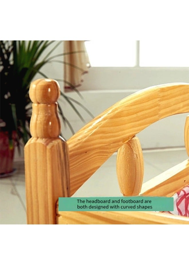 بيوينتي سرير طفل خشبي مع خزانة الملابس ومساندات الذراع ، 100 × 49 سم ﻿  (أزرق) - Image 5