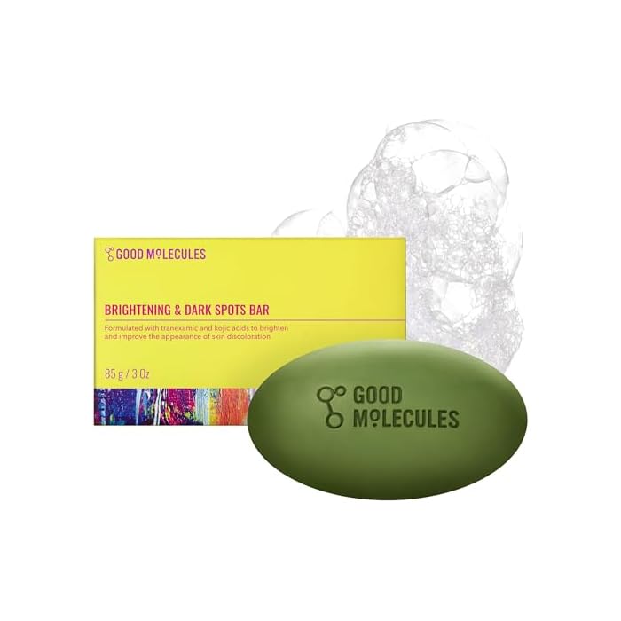 Good Molecules Brightening & Dark Spots Bar - Soap Free Face and Body Bar - Tranexamic, Kojic Acids and Niacinamide to Target Dark Spots - Skin Care